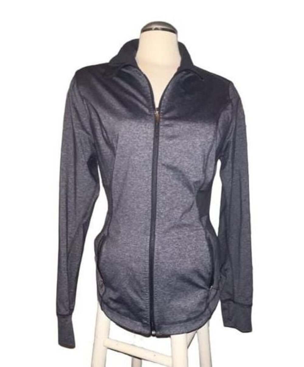 Old Navy Active Fitted Full-Zip Workout Jacket Grey Size L